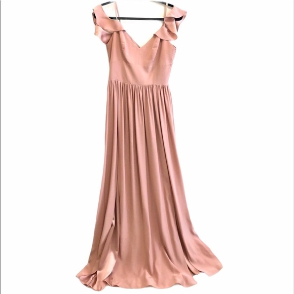 Amanda Uprichard Wren Silk Blush Pink Maxi Dress M - Picture 2 of 15
